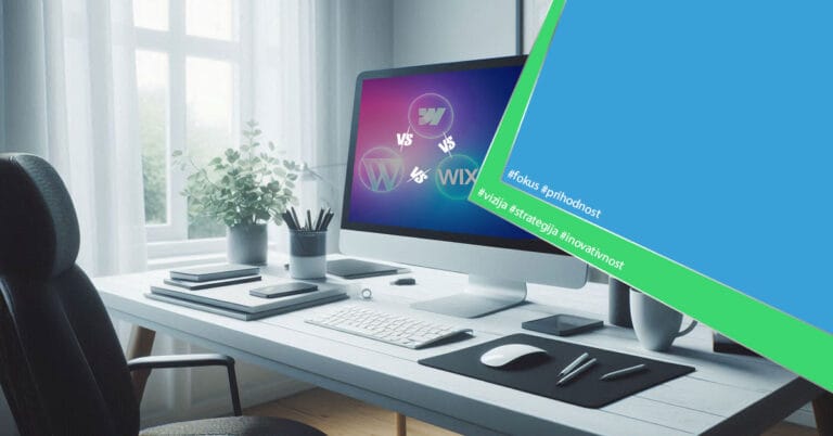 WordPress ali Webflow ali Wix prikaz grafike na zaslonu.